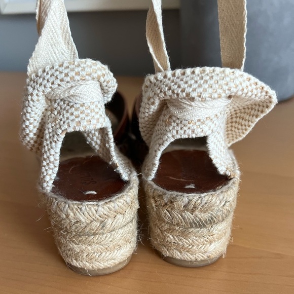 SALUDOS Lace-up Espadrilles Sandals Low Wedge SIZE 6 - Picture 5 of 7